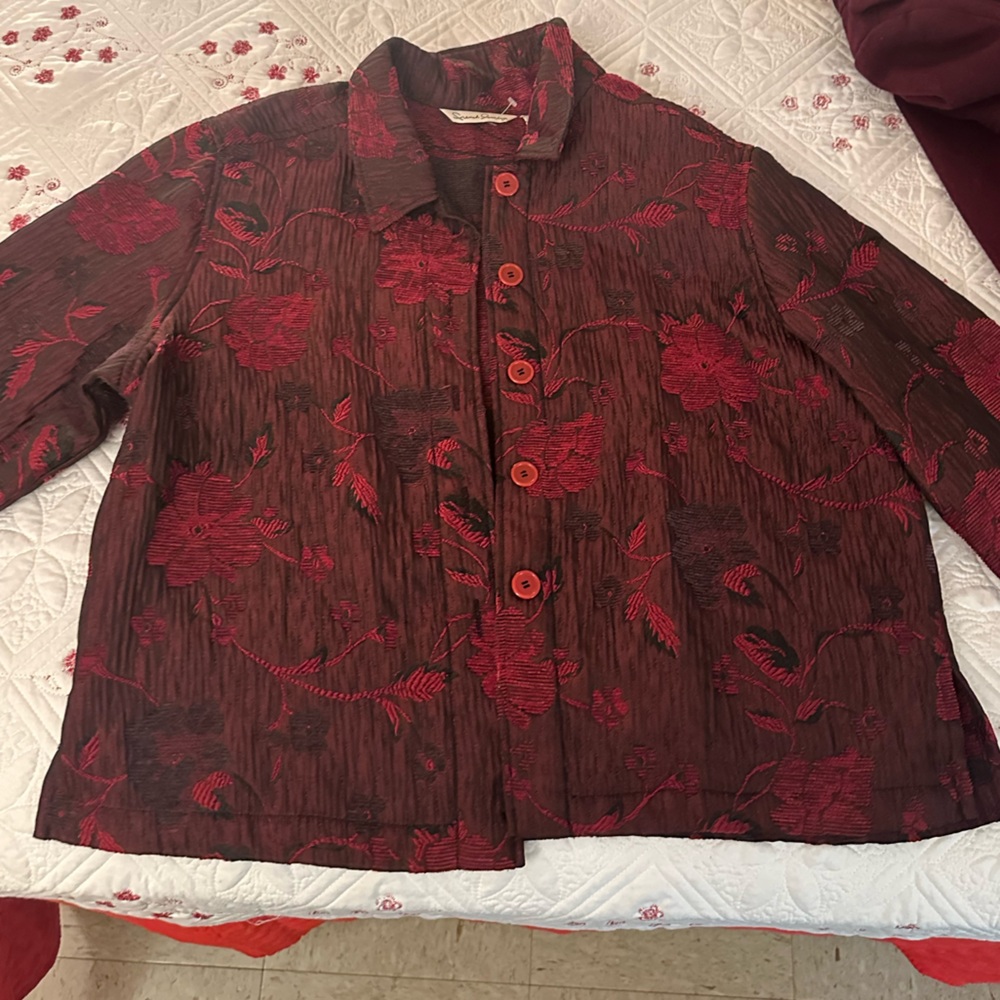 French Laundry Burgundy Cropped Jacket